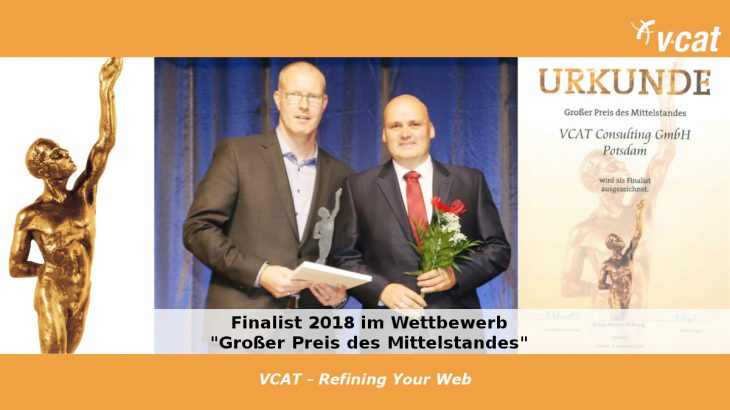 VCAT - Finalist 2018 im Wettbewerb "Großer Preis des Mittelstandes"