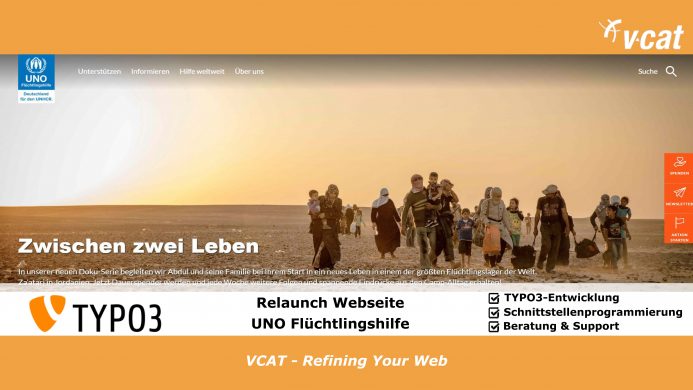 UNO-Flüchtlingshilfe mit neuem TYPO3-Webauftritt