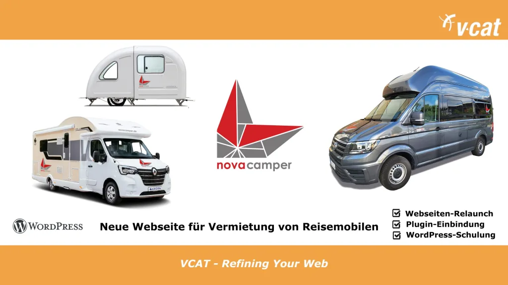 novacamper startet mit WordPress-Seite