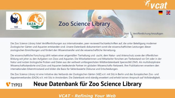 Datenbank für Zoo Science Library