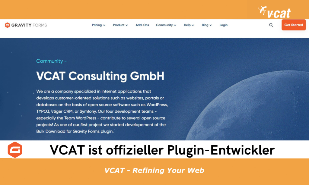 VCAT ist offizieller Plugin-Entwickler bei Gravity Forms