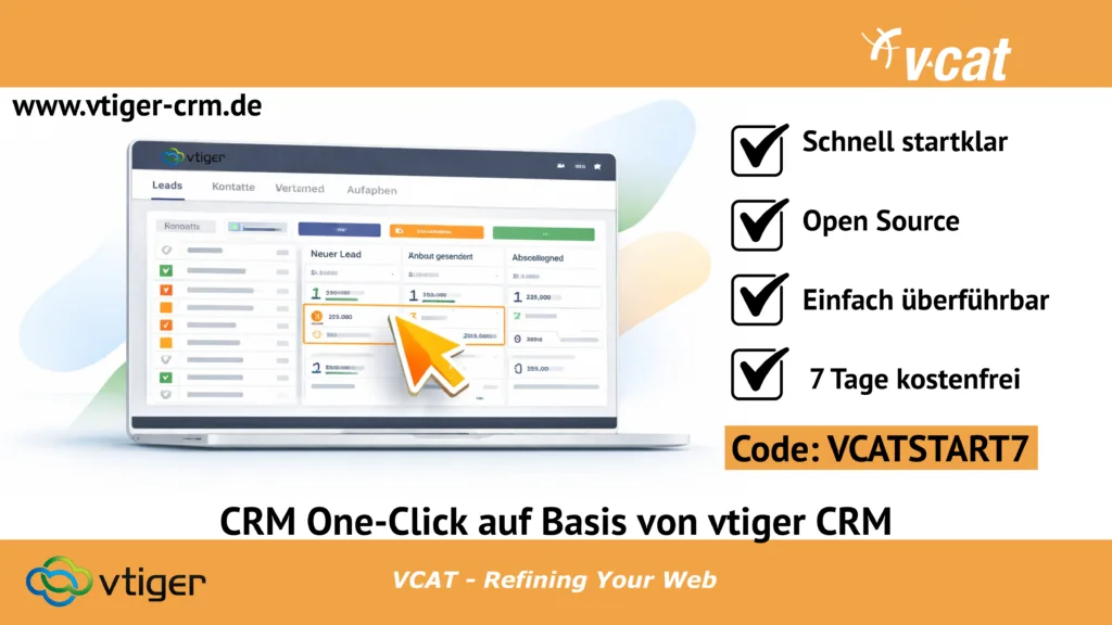 Schnell starten, flexibel bleiben: One-Click-CRM auf vtiger-Basis